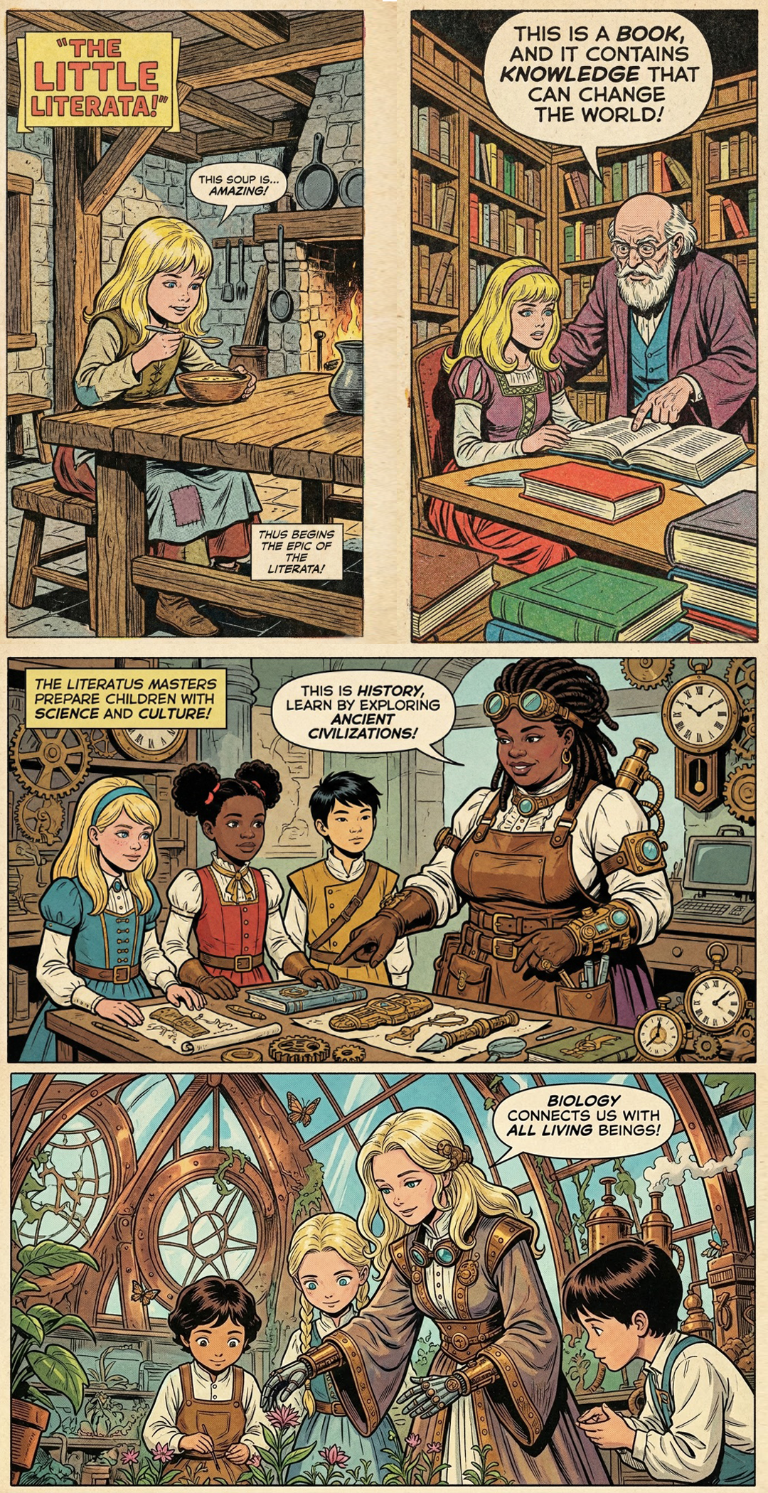 The Little Literata comic pages